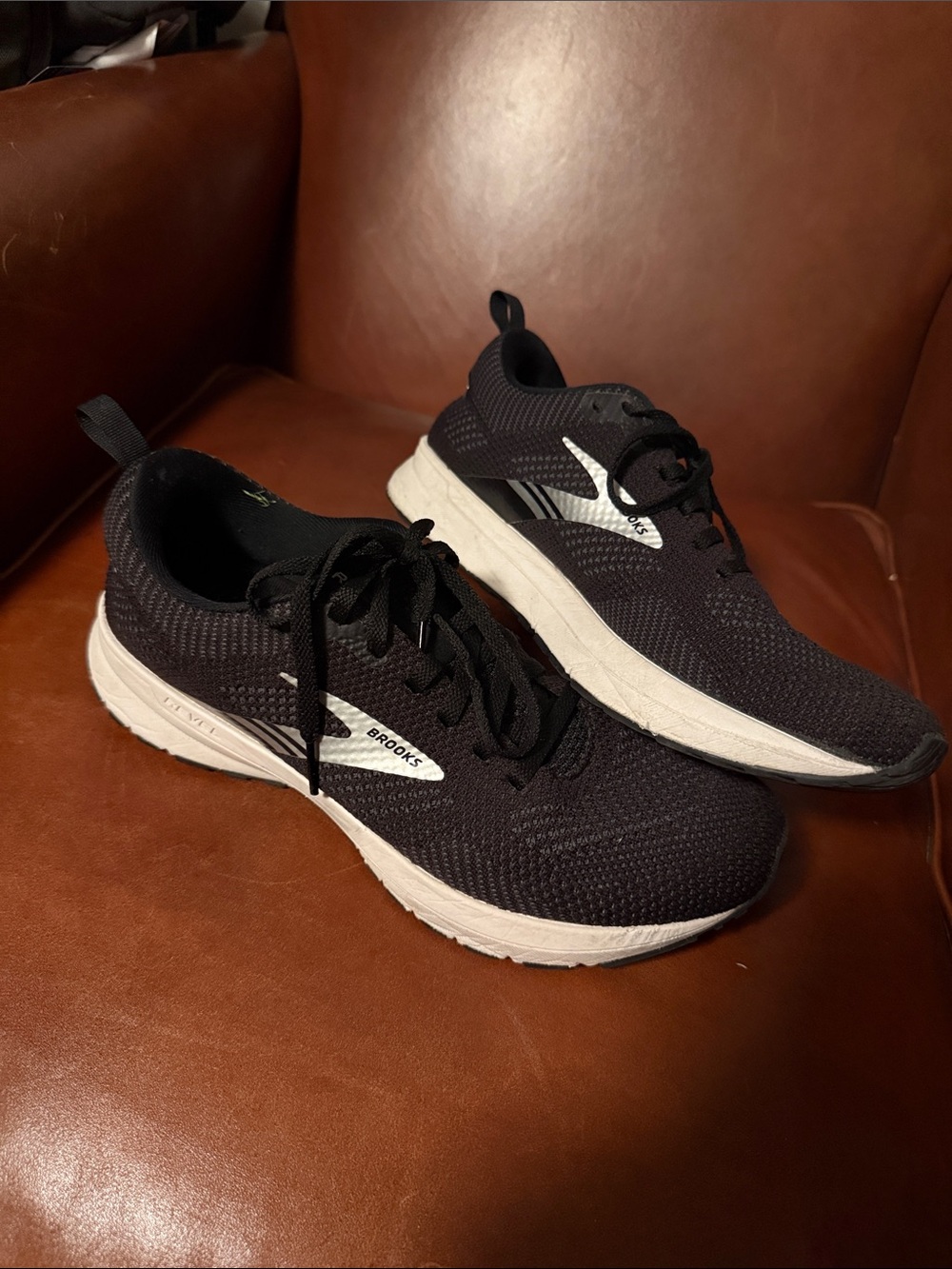 Brooks Men’s Black Running Shoes with White Accents